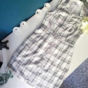 Black/White Striped Work Dress